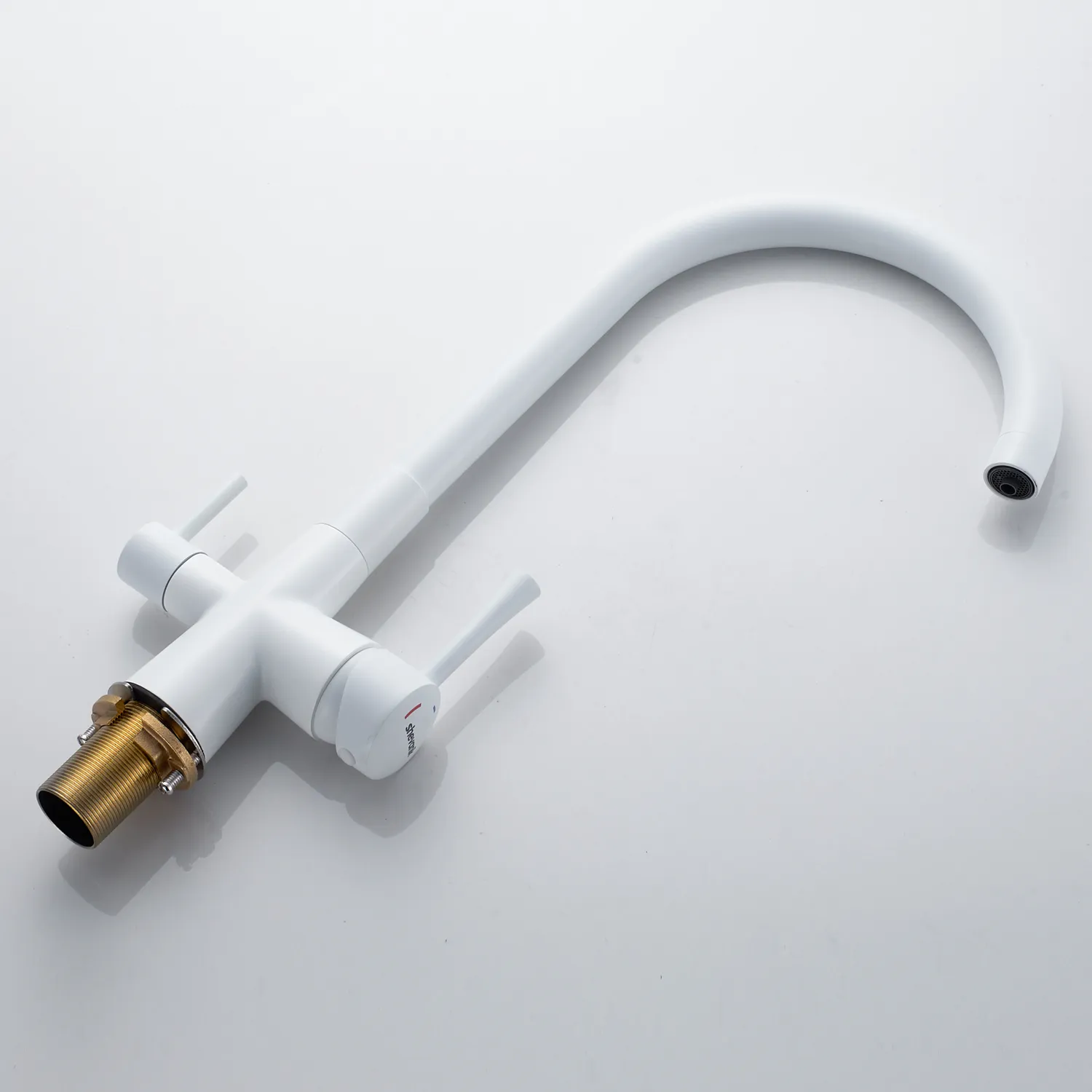 Смеситель для кухни с подключением фильтра Shevanik S428C, белый