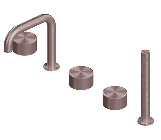 Смеситель для ванны и душа Quadro design Stereo, золото розовое (Pink Gold) (16 98 OR)