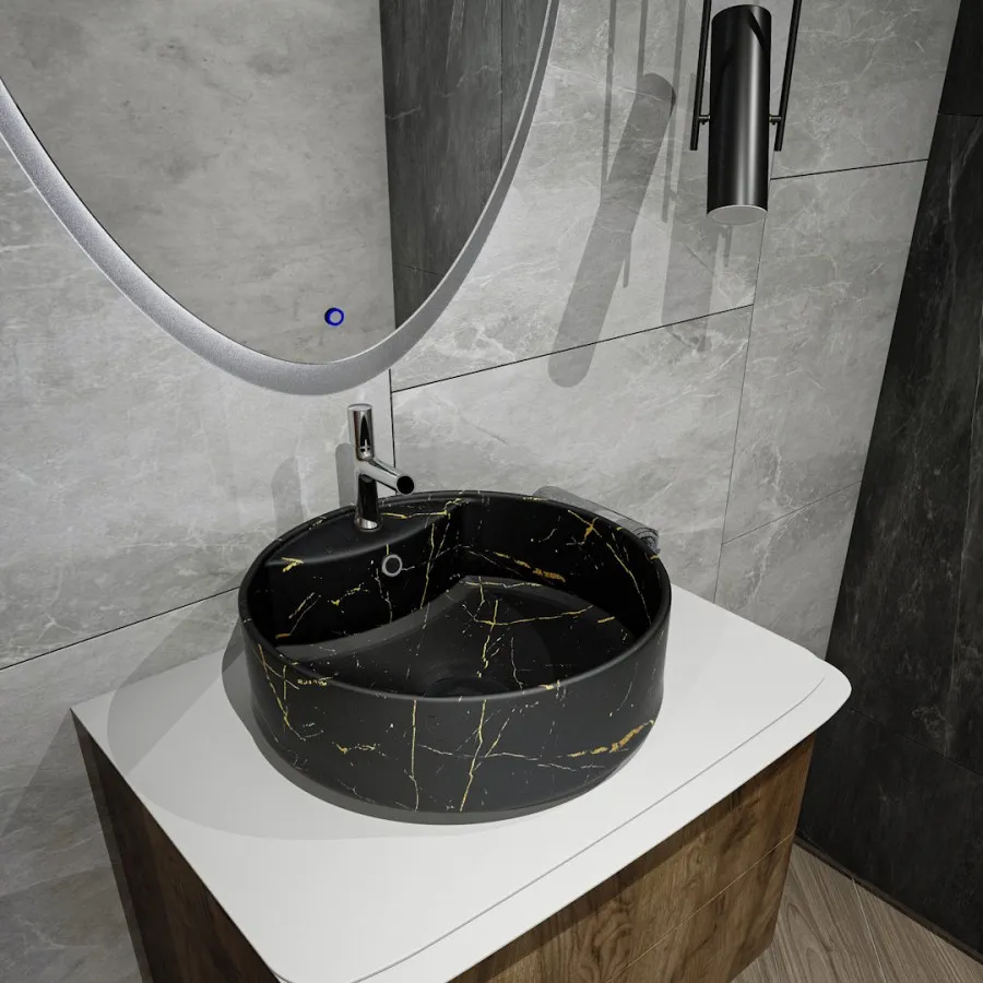 Раковина чаша Maretti EA13NS44-560MR, черный мрамор