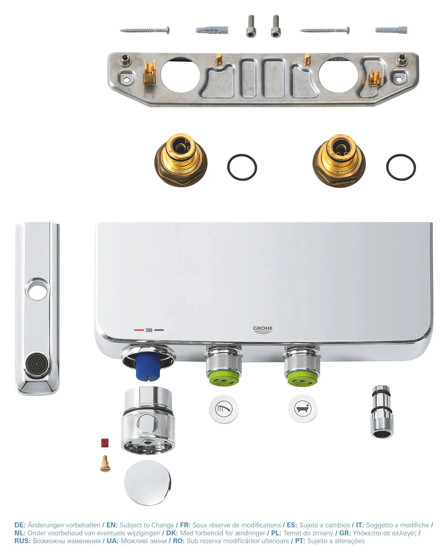 34718000 Grohtherm SmartControl Термостатический смеситель для ванны, настенный монтаж, хром