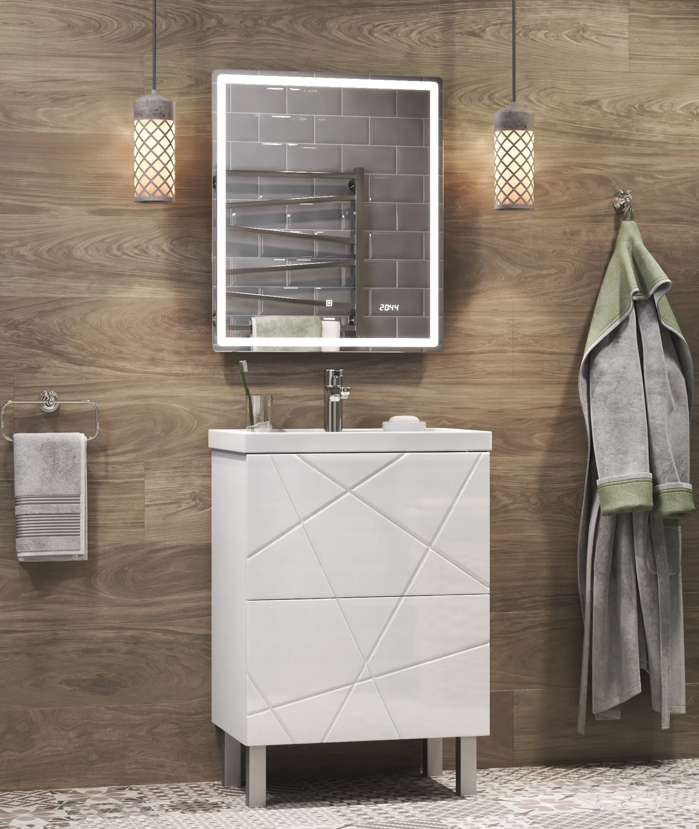 Тумба с раковиной напольная VIGO Geometry tn.bsf.GEO.FOS.50.2Y, 50 см