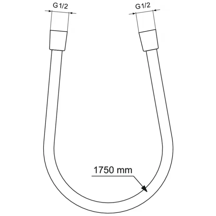 BE175XG IDEALFLEX шланг для душа 1700 мм, матовый черный