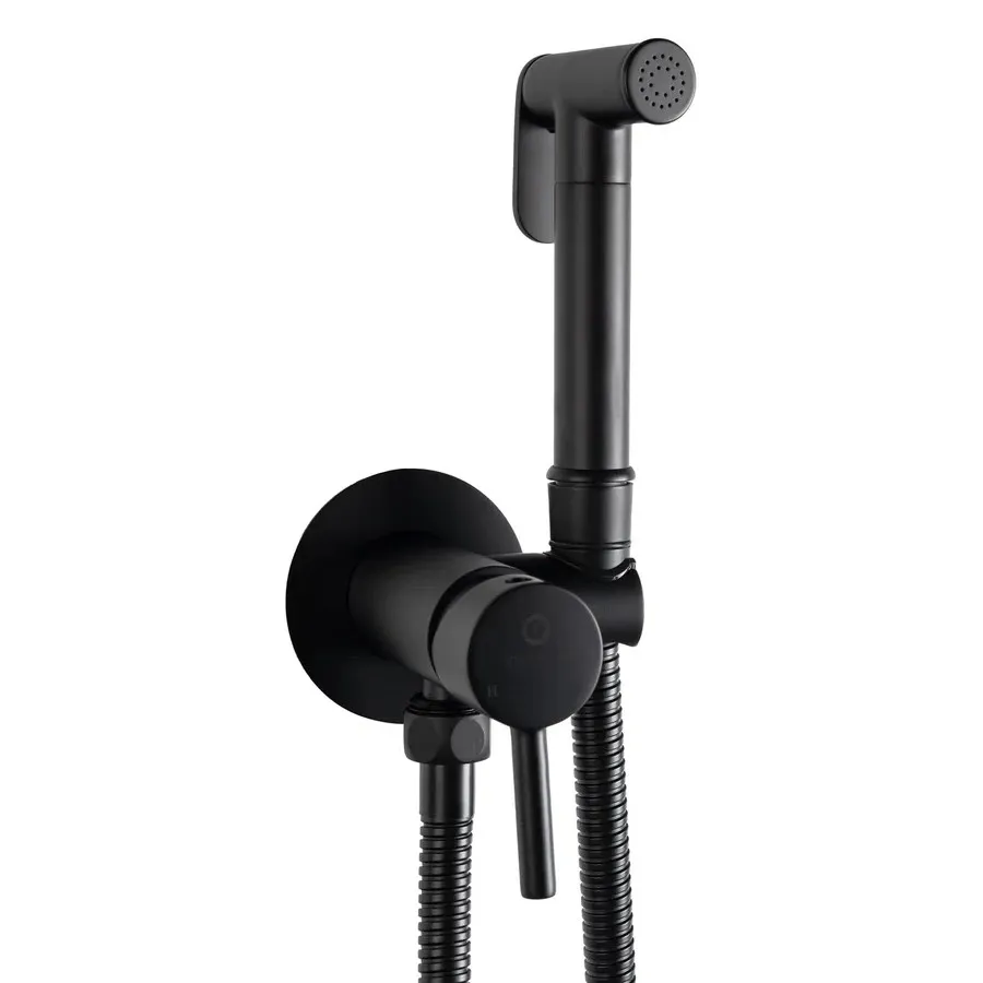 Гигиенический душ со смесителем встраиваемый FILARETE Roun FL100BL, черный