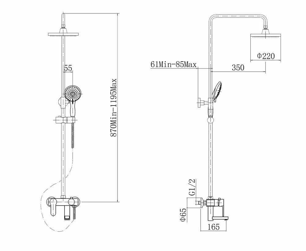 Душевая система FASHUN A2453, хром