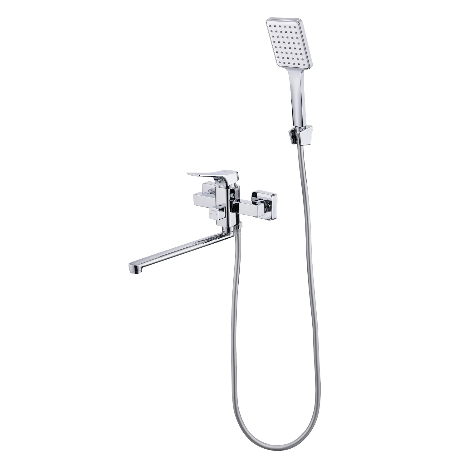 Смеситель Prohanss для ванны и душа универсальный поворотный излив 30 см, хром (P62.22)