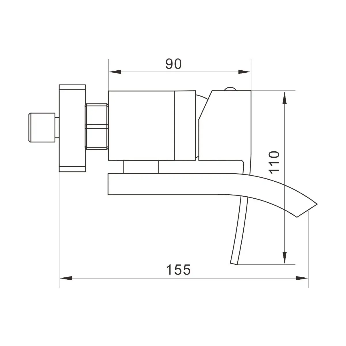 Смеситель для ванны Rose R1552H, черный