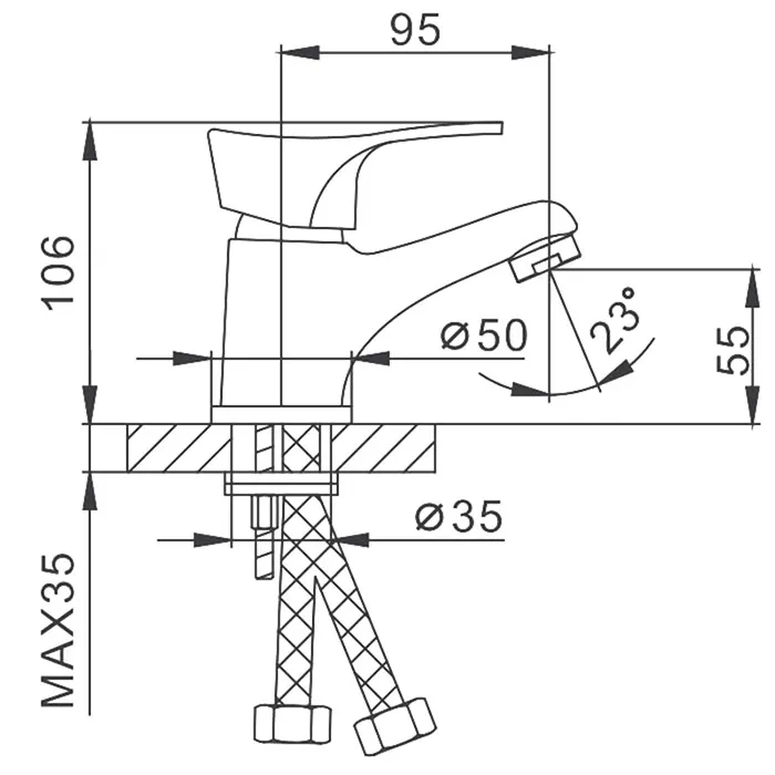 Смеситель для раковины Frap F1014-B, хром