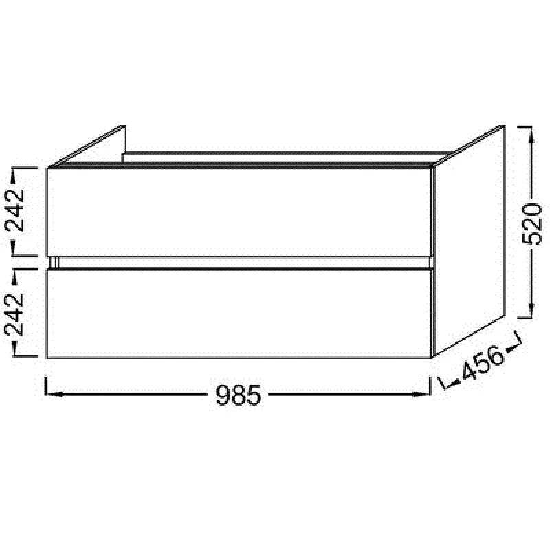 EB2383-J5 Tolbiac Тумба под раковину Jacob Delafon 100см, 2 ящика, цвет белый лак