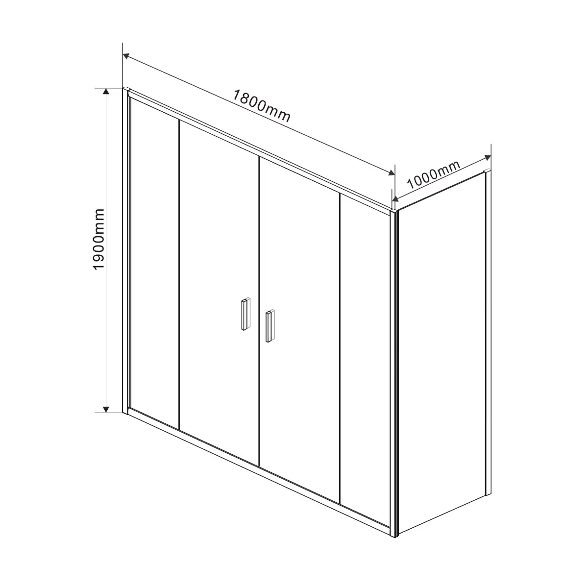 Душевой уголок Vincea Garda (VSR-1G21018CL) 1800х1000 мм, хром, стекло прозрачное