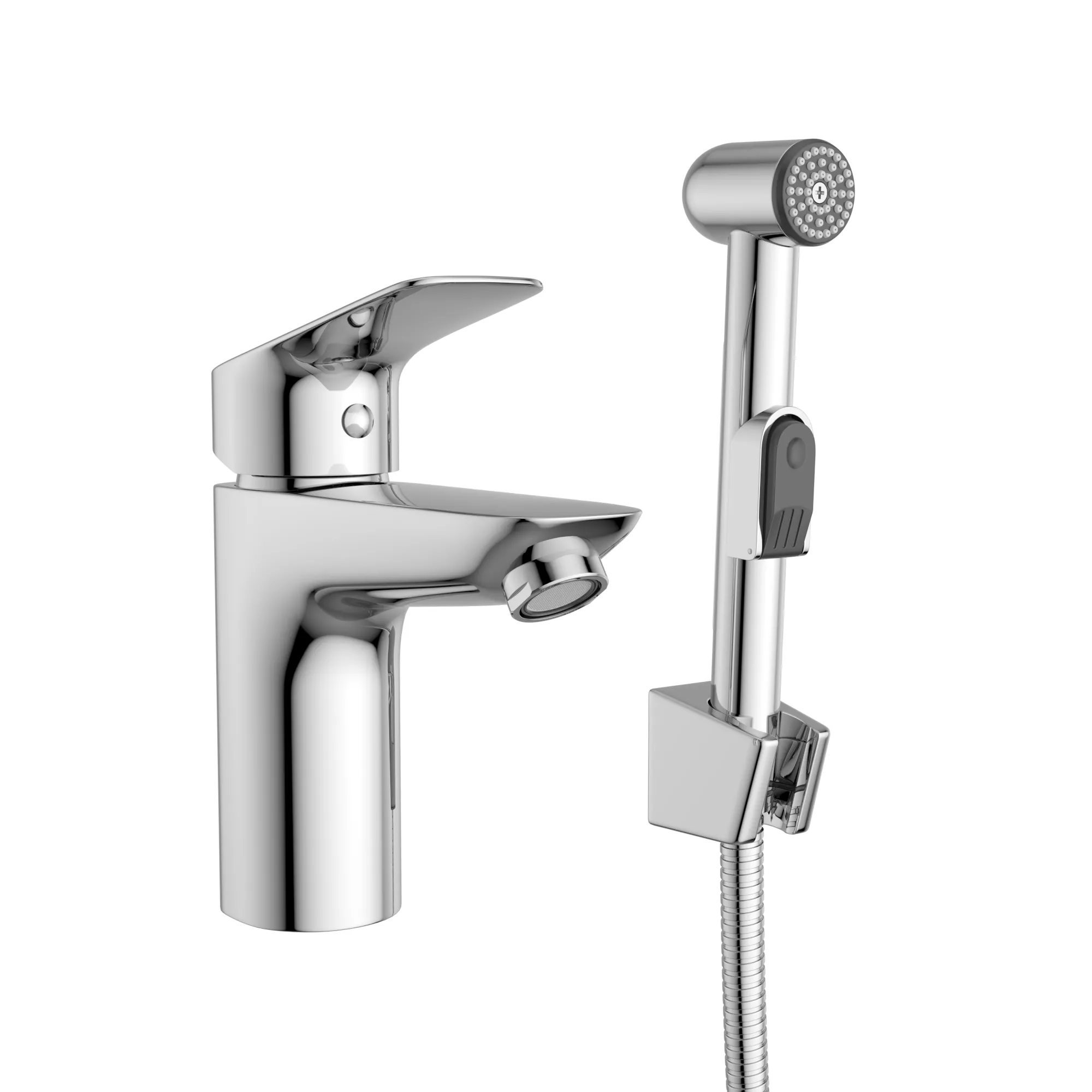 Смеситель для раковины с гигиеническим душем BelBagno Due, хром (DUE-LVM/HGN-CRM-W0)