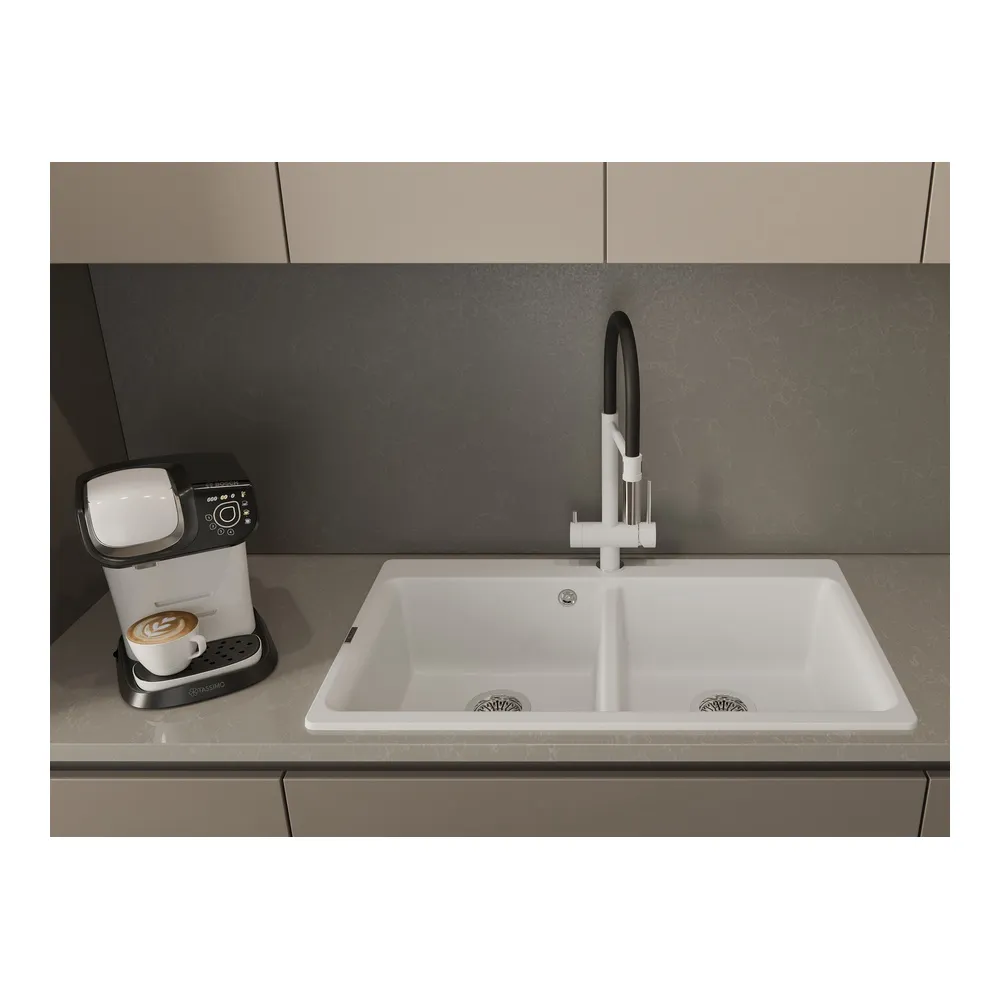 Смеситель для кухни с подключением фильтра Rivelato Adria 1523517, иней/хром