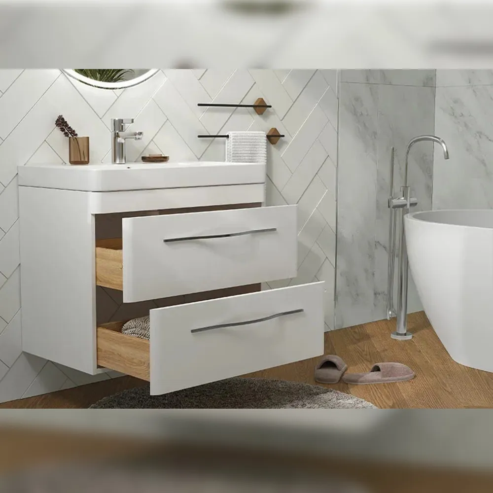 Тумба с раковиной подвесная Velvex Jill tp.JIL.9595.80.2Y белый матовый, 80 см