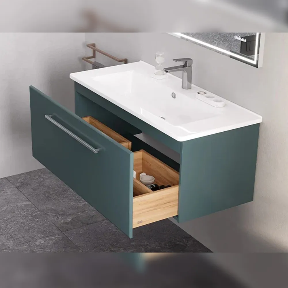 Тумба с раковиной подвесная Velvex Posse tp.POS.OSK.105.1Y верде, 105 см