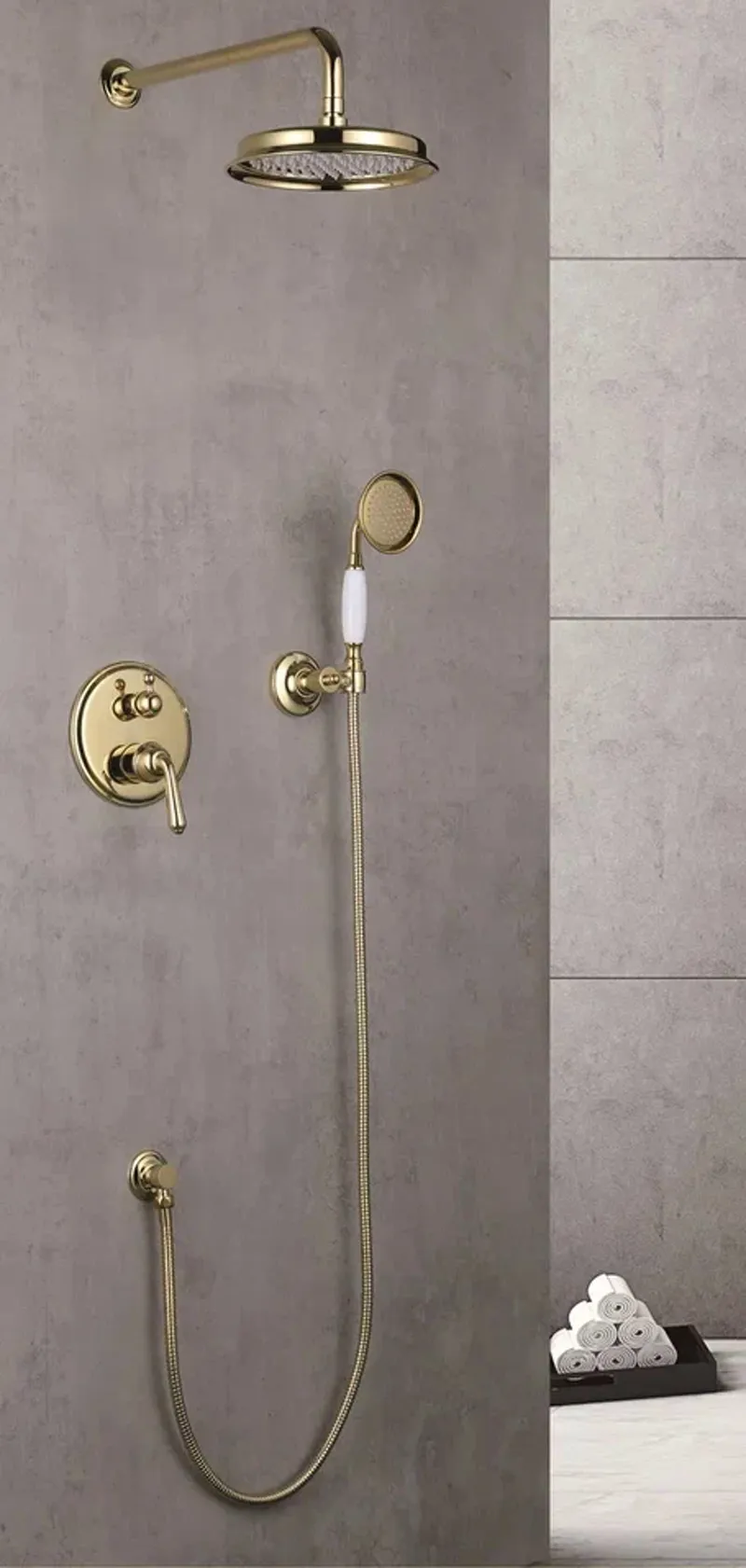 Душевая система встраиваемая Rose R0235E, золото