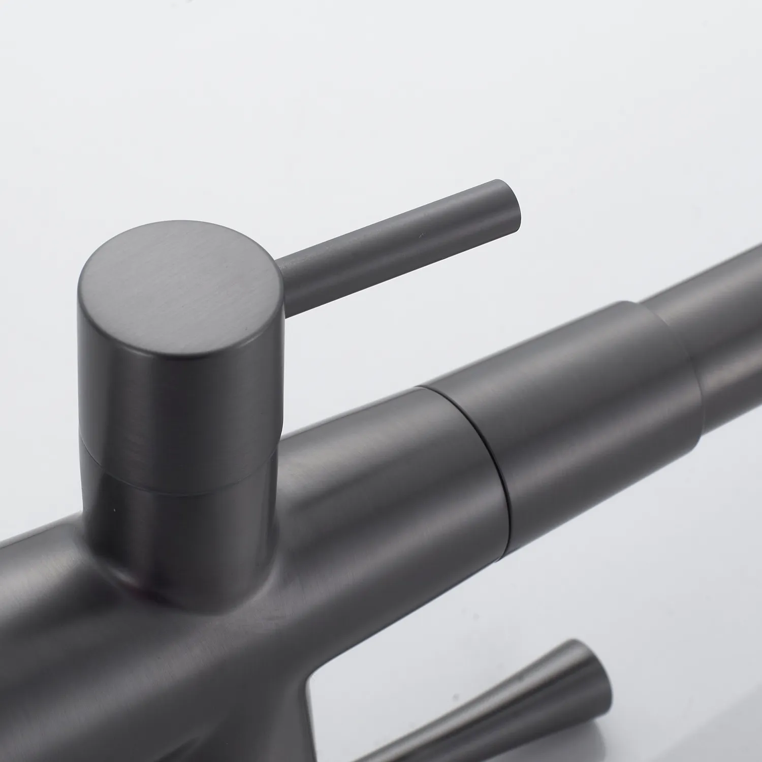 Смеситель для кухни с подключением фильтра Shevanik S528T, оружейная сталь