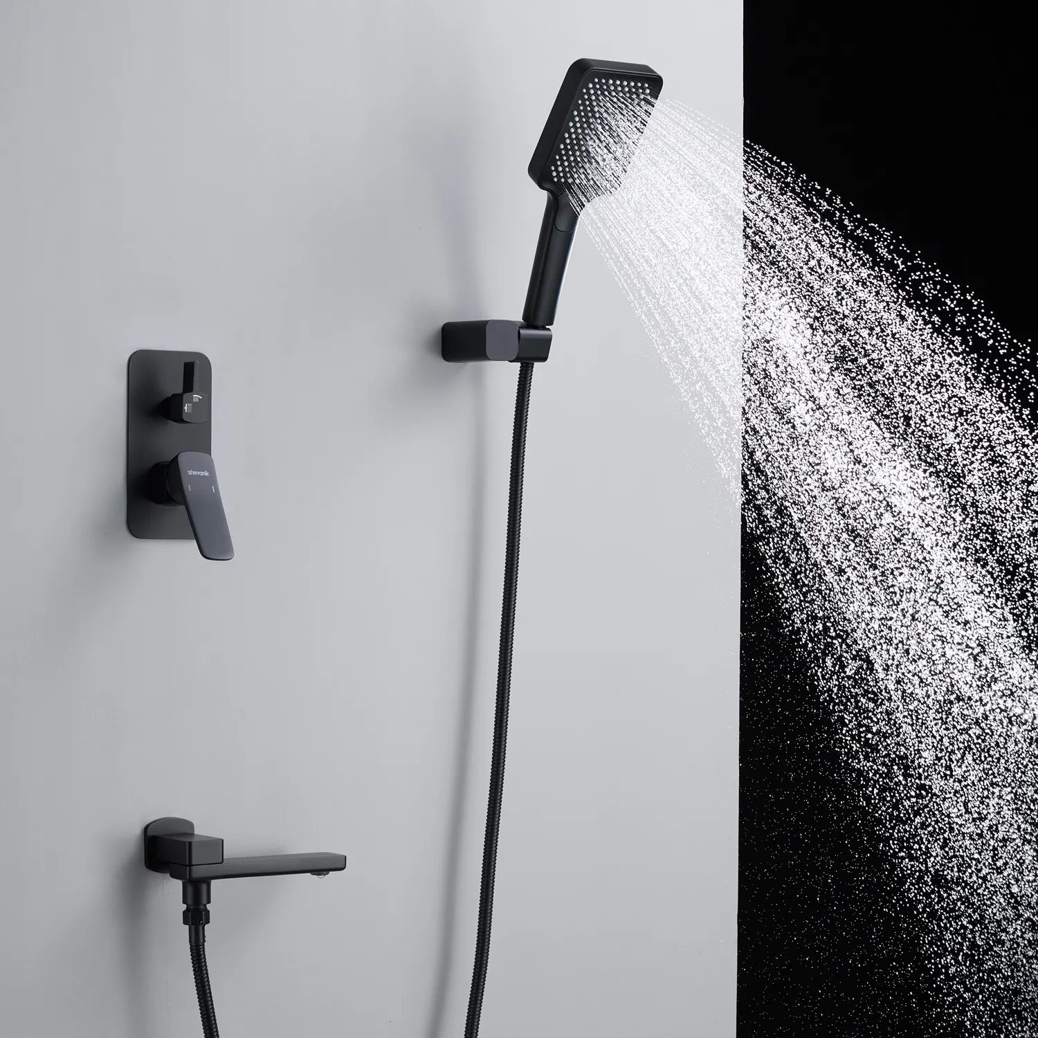 Душевая система встраиваемая Shevanik S9935H, черный