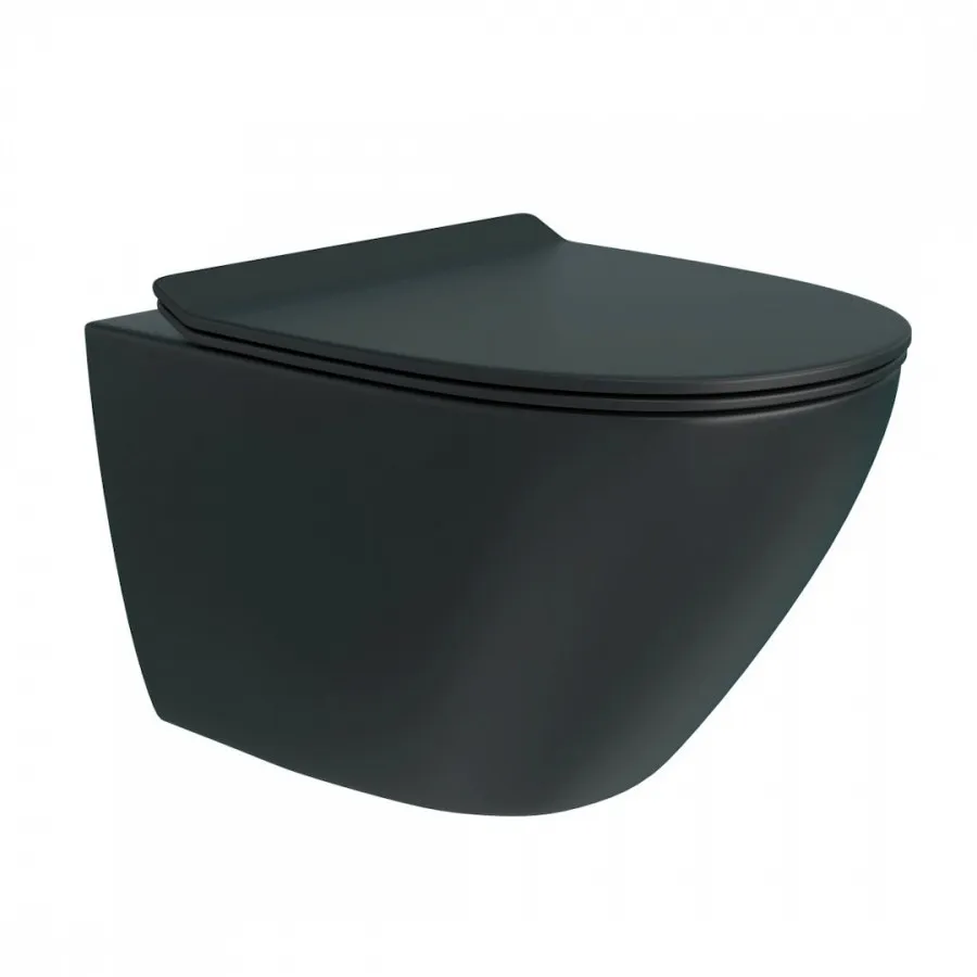 Унитаз подвесной Maretti Elena безободковый с микролифтом, EA10PBM93-560, черный