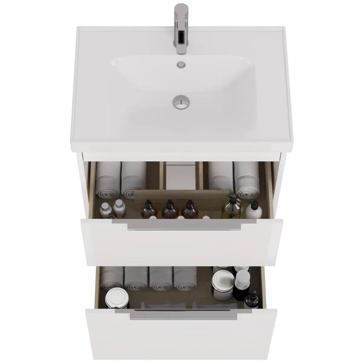 Тумба с раковиной подвесная/напольная Dreja Prime 70 см, белый