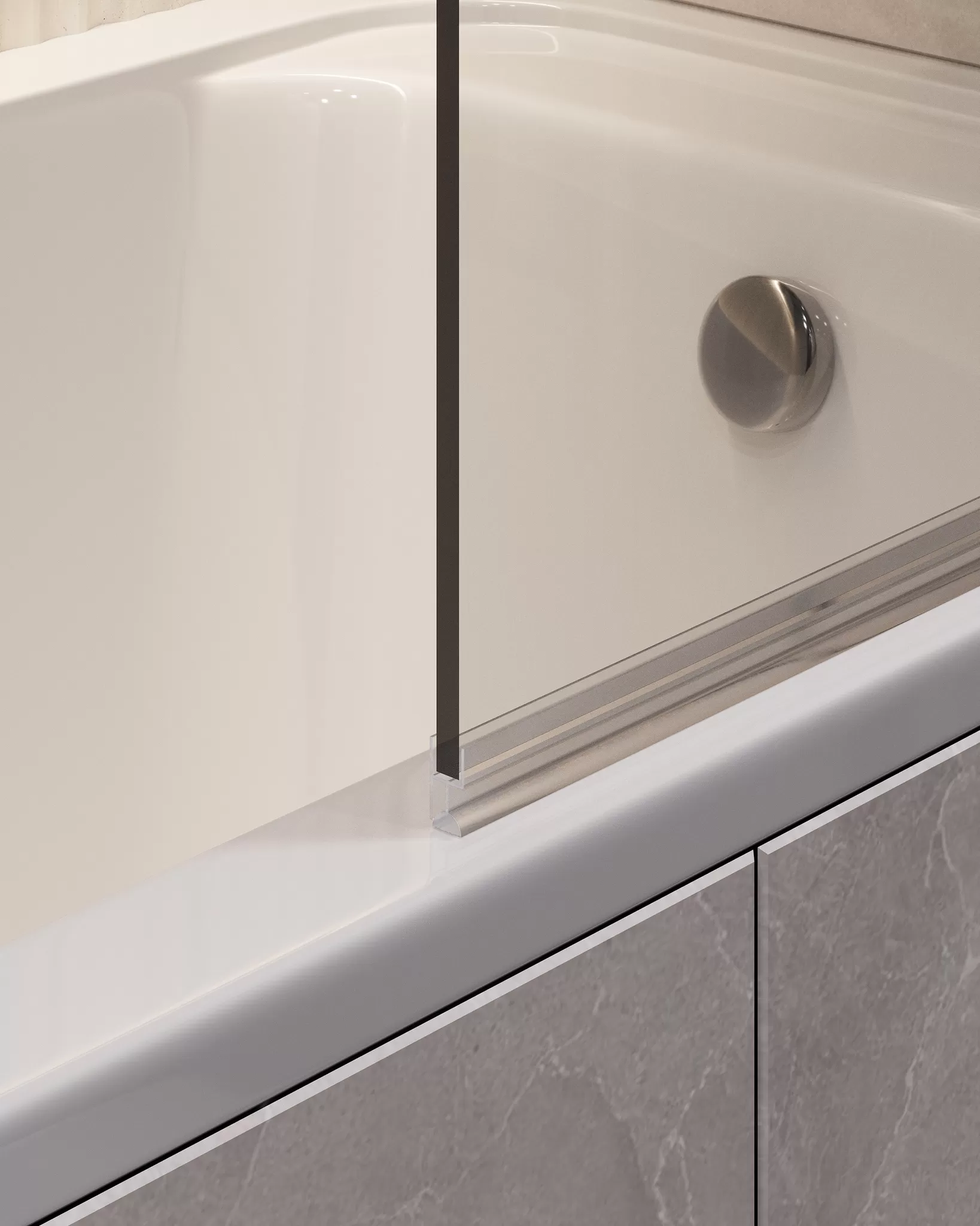 Шторка для ванны Timo TC-60/03C-8 в узком профиле 1400*600, стекло прозрачное 8 мм (T23)