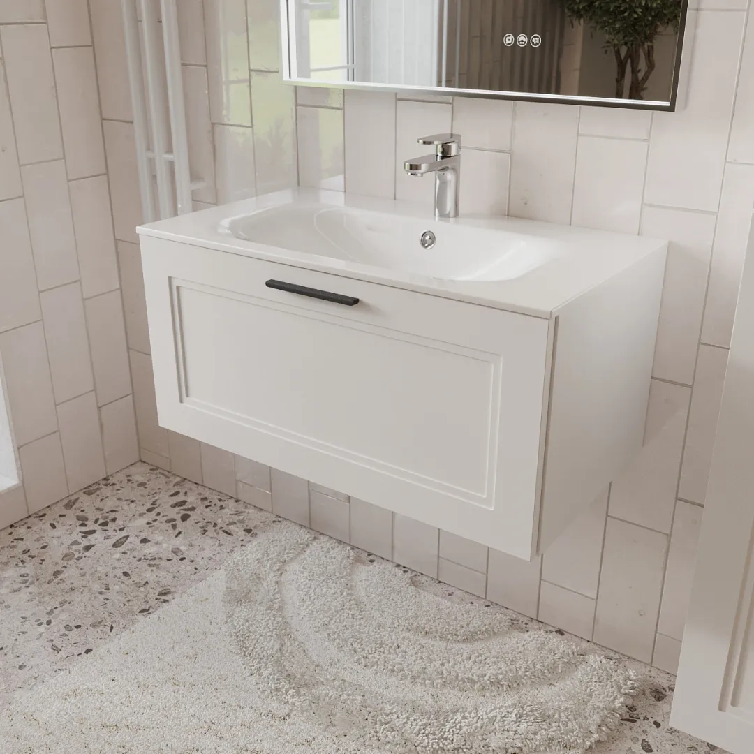 Тумба с раковиной подвесная (80см) Terminus Classik CLA10801900301O, белый