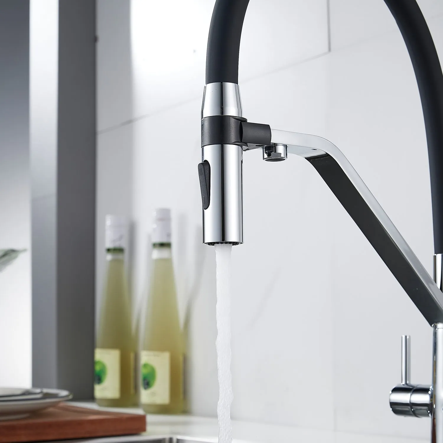 Смеситель для кухни с гибким изливом и подключением фильтра Shevanik S278, хром