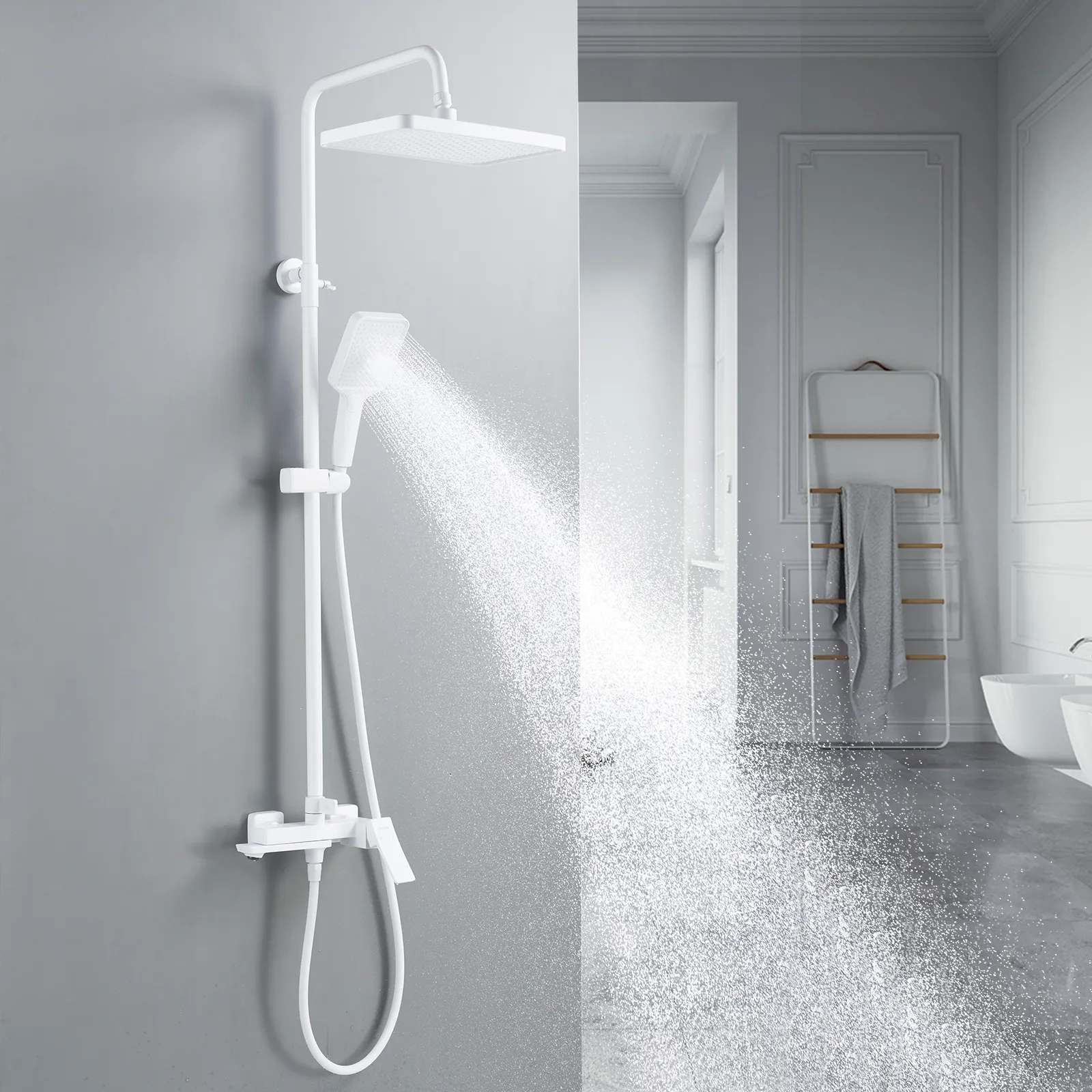 Душевая система Shevanik S4436C, белый