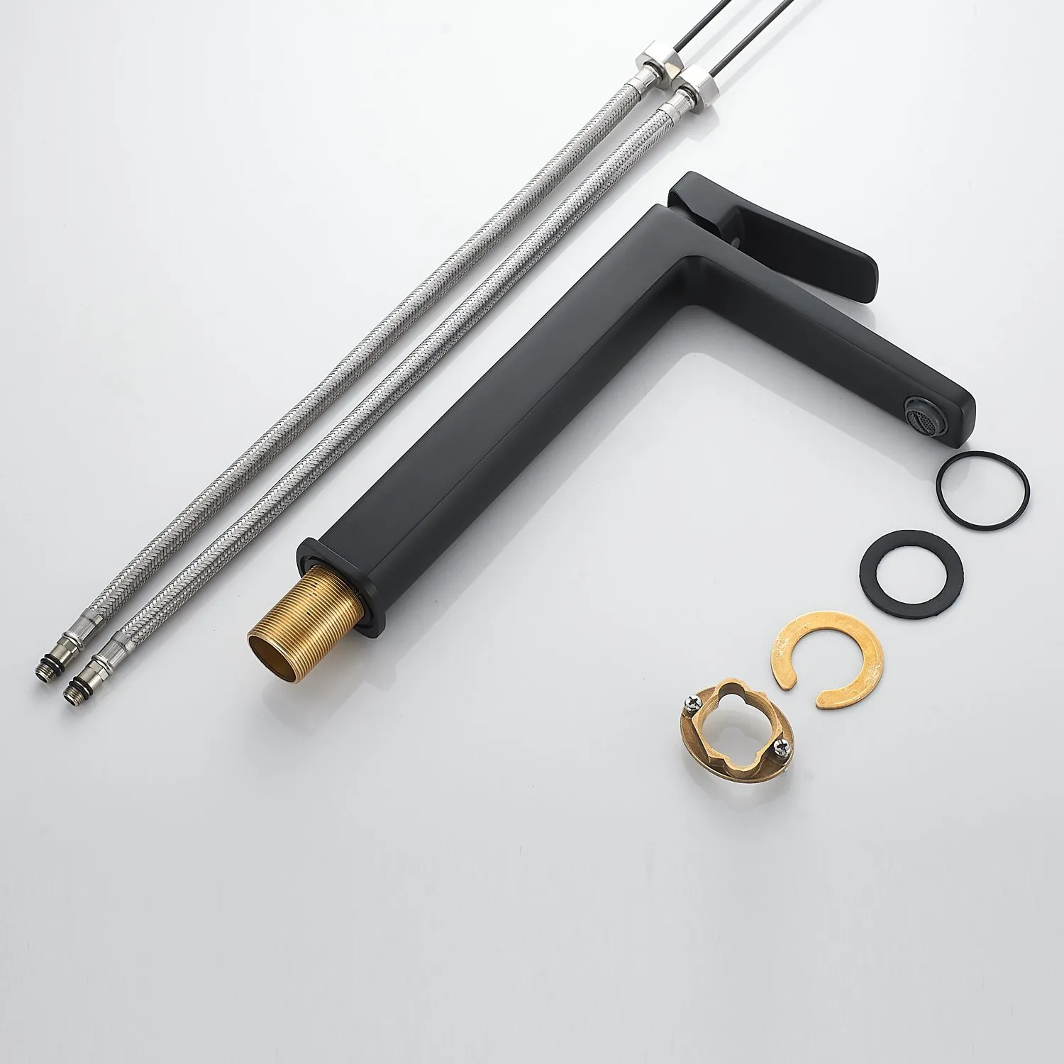 Смеситель для раковины высокий  Raffine F1199H, черный