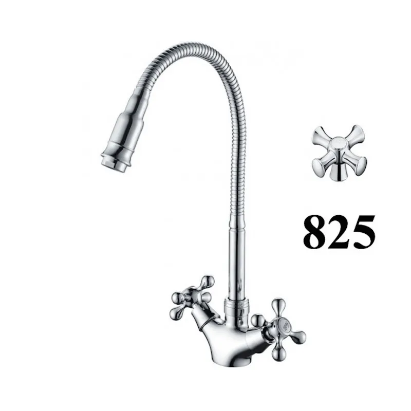 Смеситель для кухни с гибким изливом D-Lin D153825-Q, хром