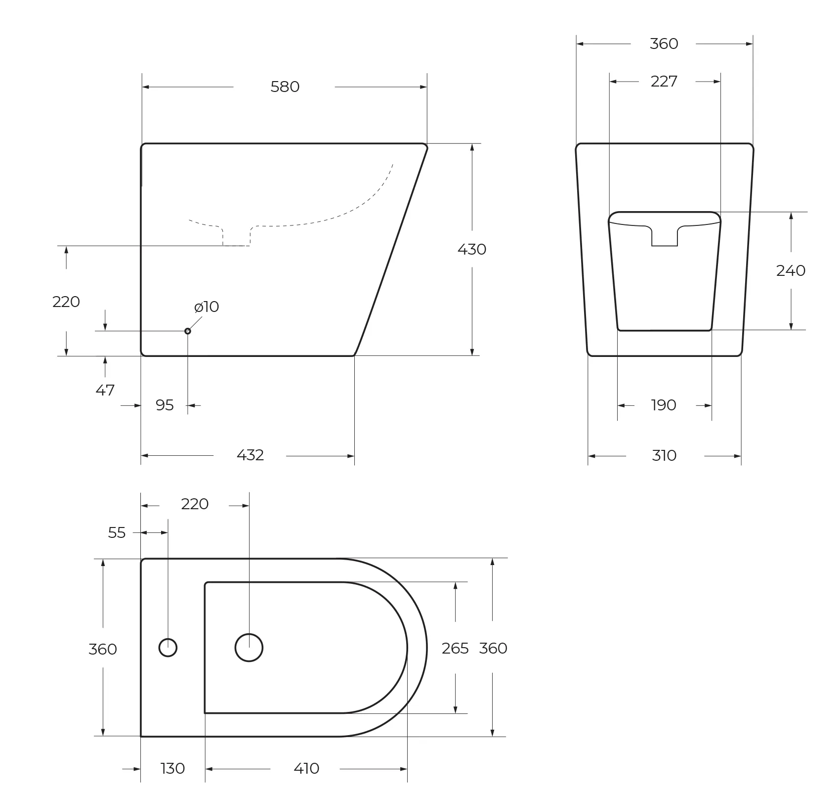 Биде напольное BelBagno Flay-R, белый (BB1003B)