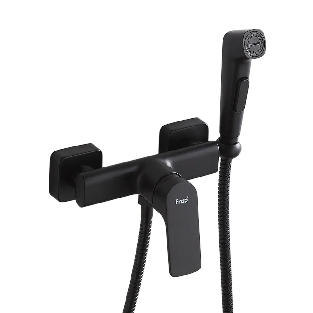 Гигиенический душ со смесителем FRAP F7586-6, черный