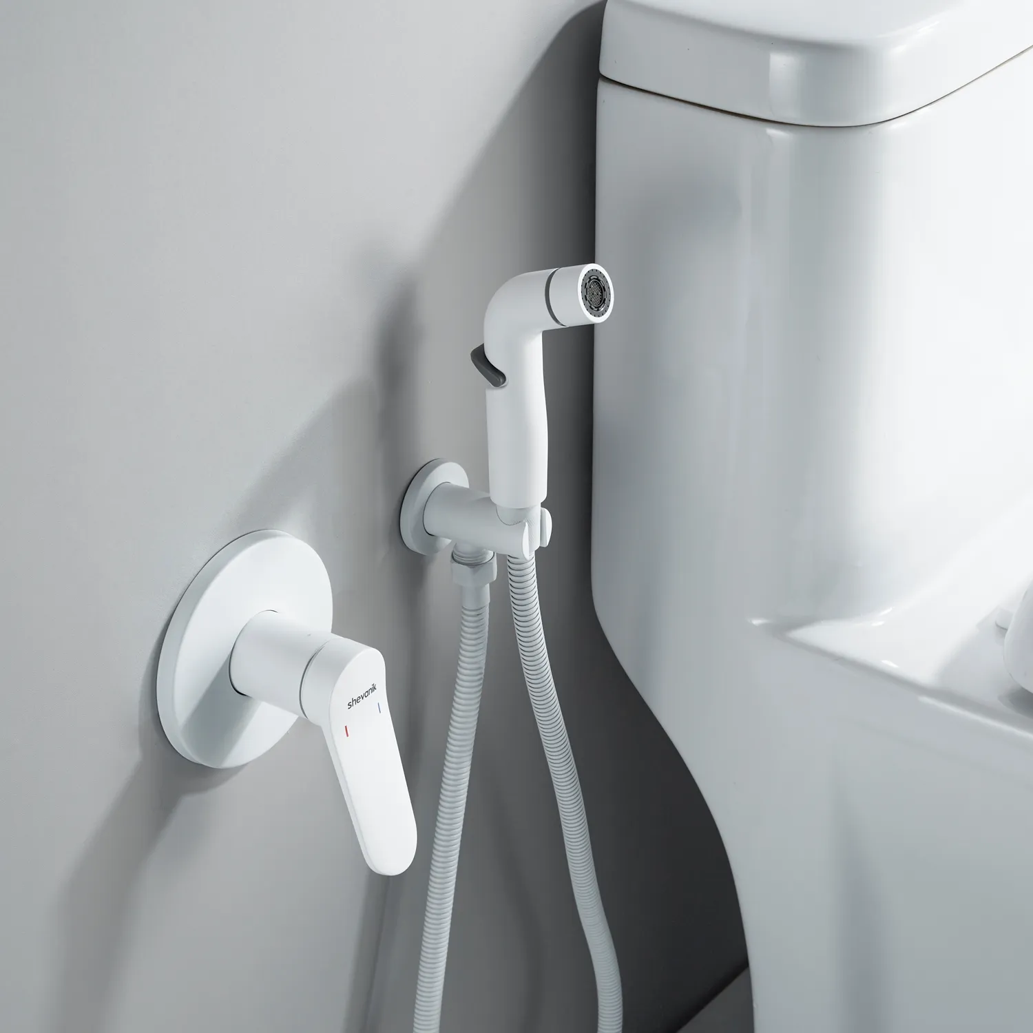 Гигиенический душ со смесителем Shevanik S4305C, белый