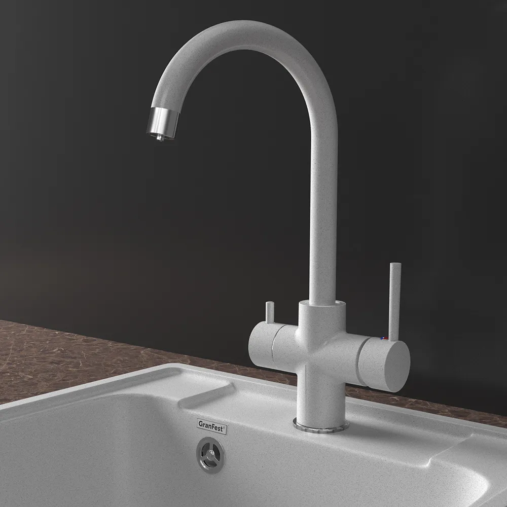 Смеситель для кухни с подключением фильтра GranFestGF-Z-5422, серый