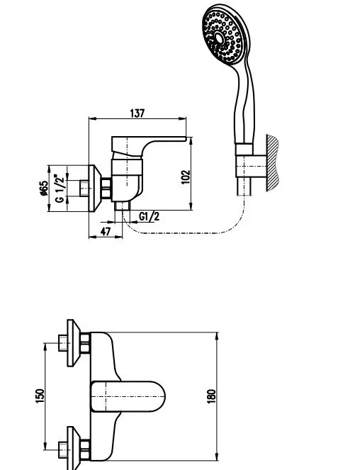 Смеситель для душа Rav Slezak Yukon YU180.5/1