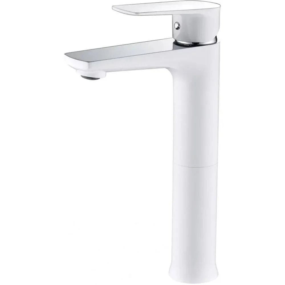 Смеситель для раковины высокий Grocenberg GB3009WC, белый/хром