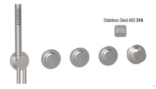 Смеситель для душа Almar 316 Stainless Steel, на 3 потребителя, Stainless Steel AISI 316 (E180434.316)