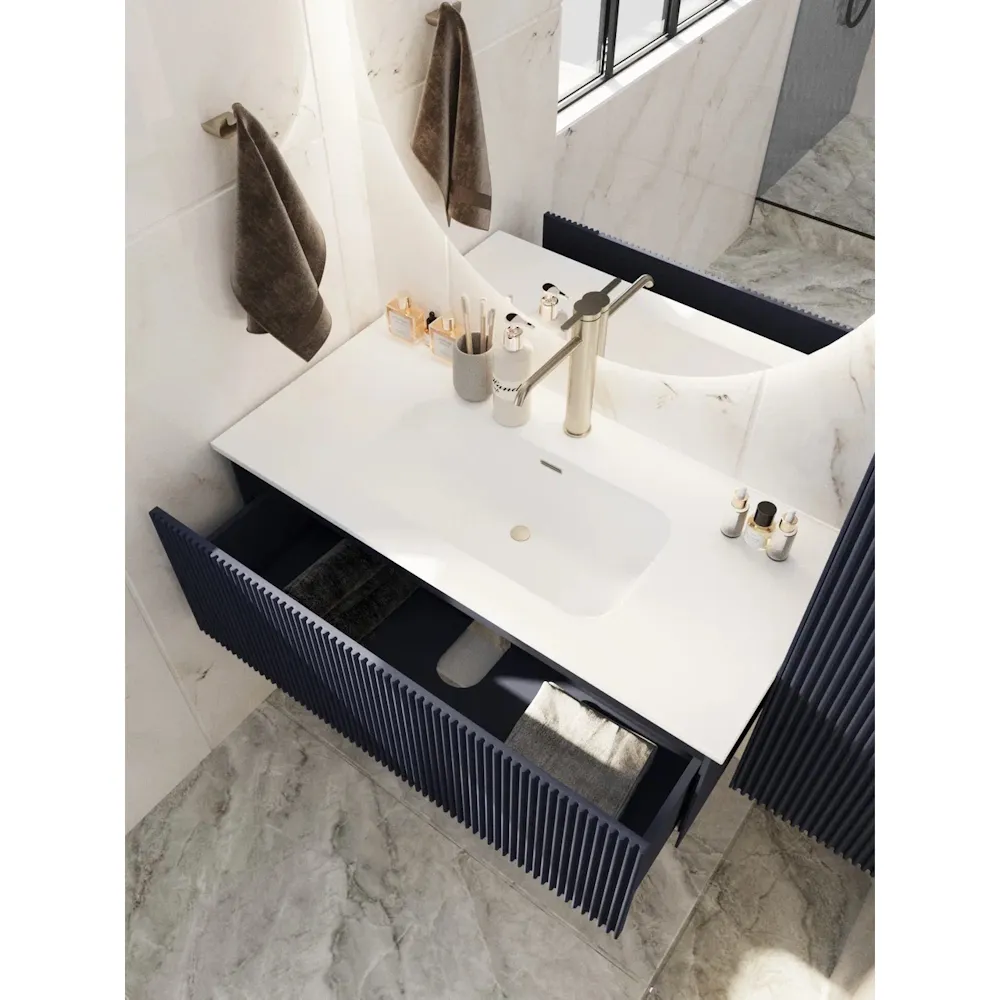 Тумба под раковину подвесная La Fenice Terra FNC-01-TER-BG-100, синяя