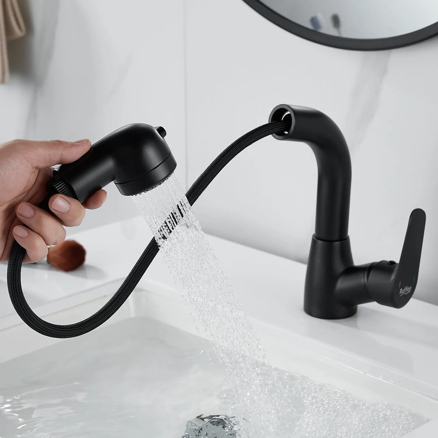 Смеситель для раковины многофункциональный Raffine F291H, черный