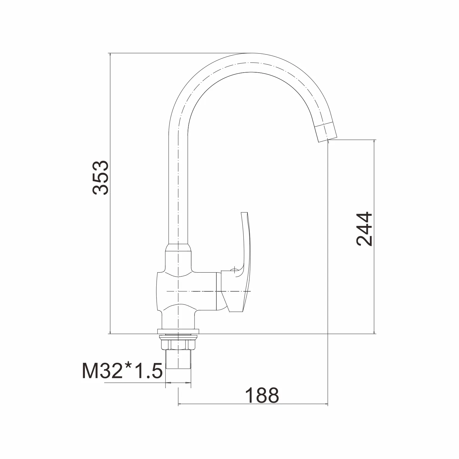 Смеситель для кухни FASHUN A4066, хром
