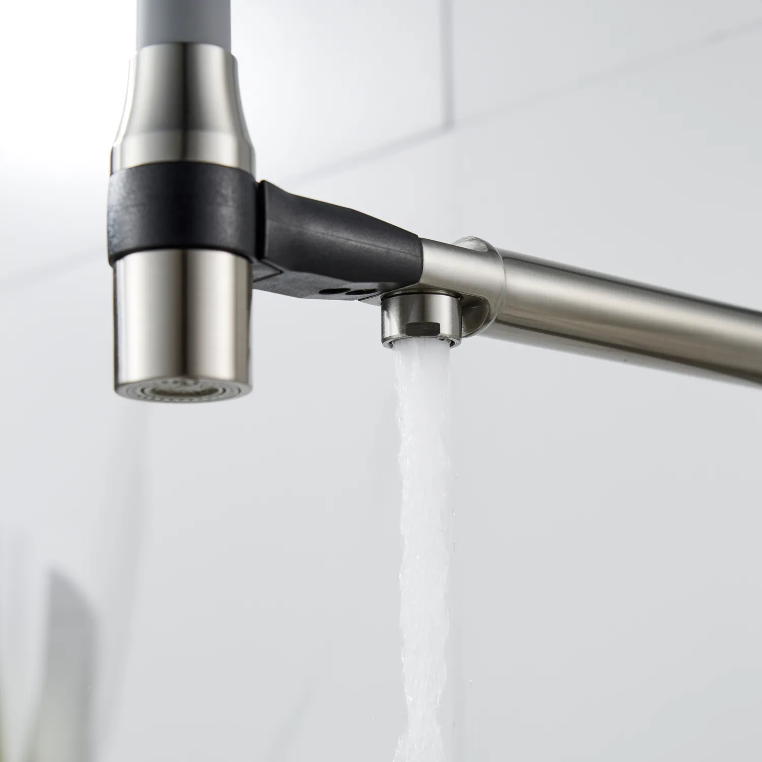 Смеситель для кухни с гибким изливом и подключением фильтра Shevanik S378L, сатин