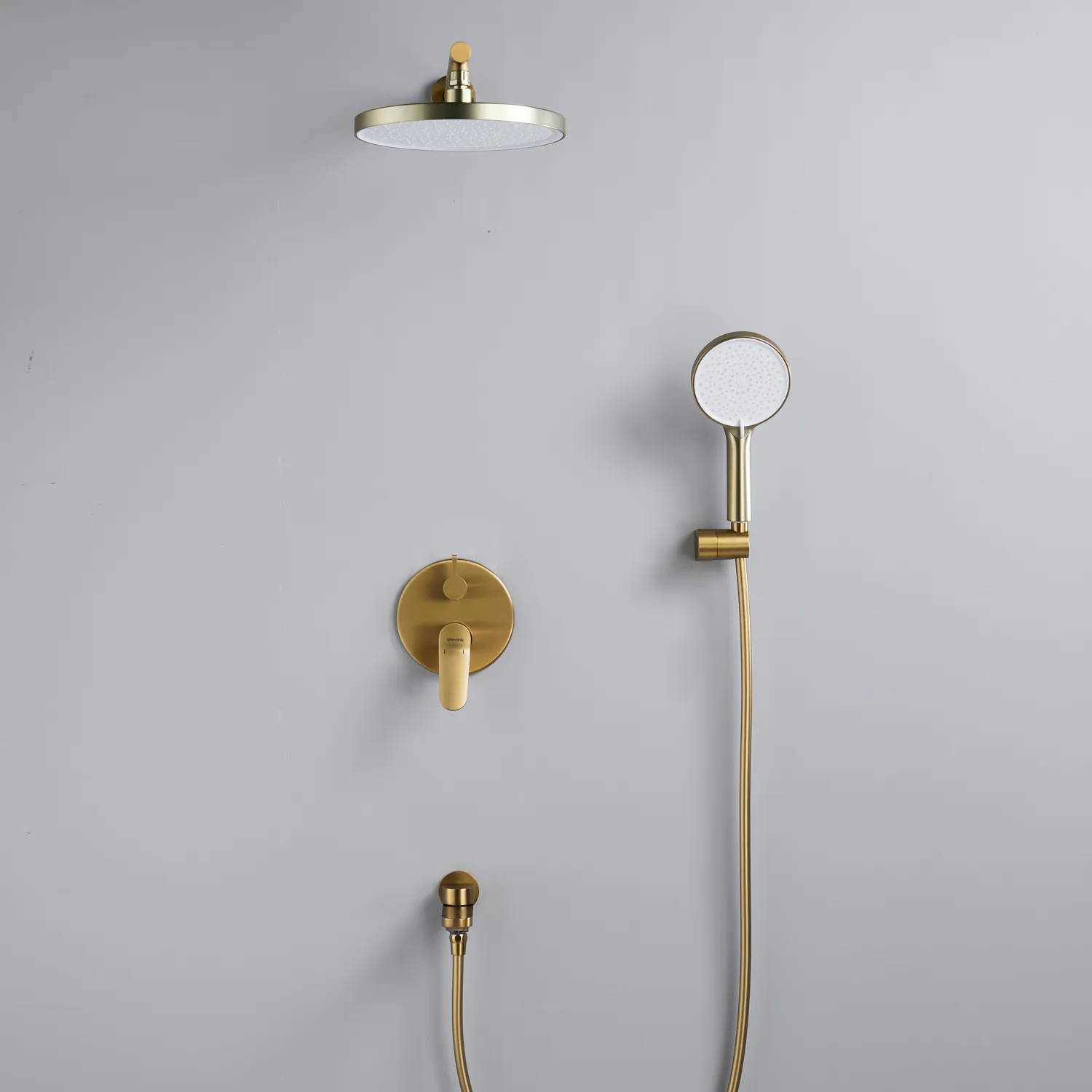 Душевая система встраиваемая Shevanik S4335G, золотой сатин
