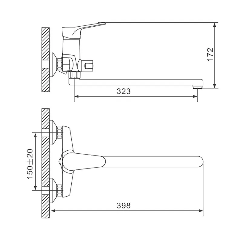 Смеситель для ванны GAPPO G2236, хром