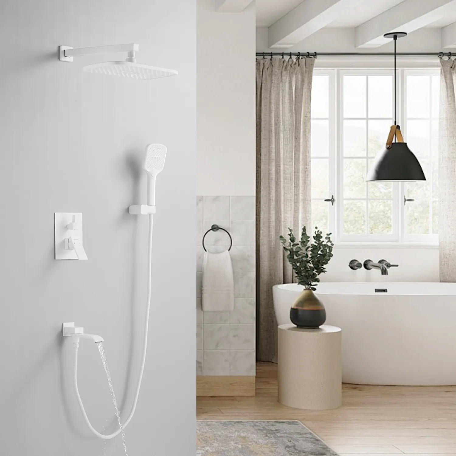 Душевая система встраиваемая Shevanik S4035C, белый