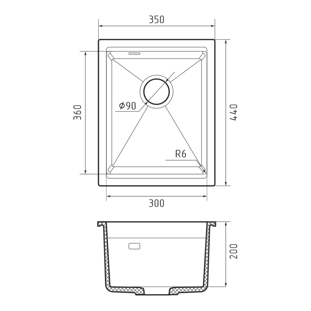 Кухонная мойка Rivelato LINO LN-354, черный
