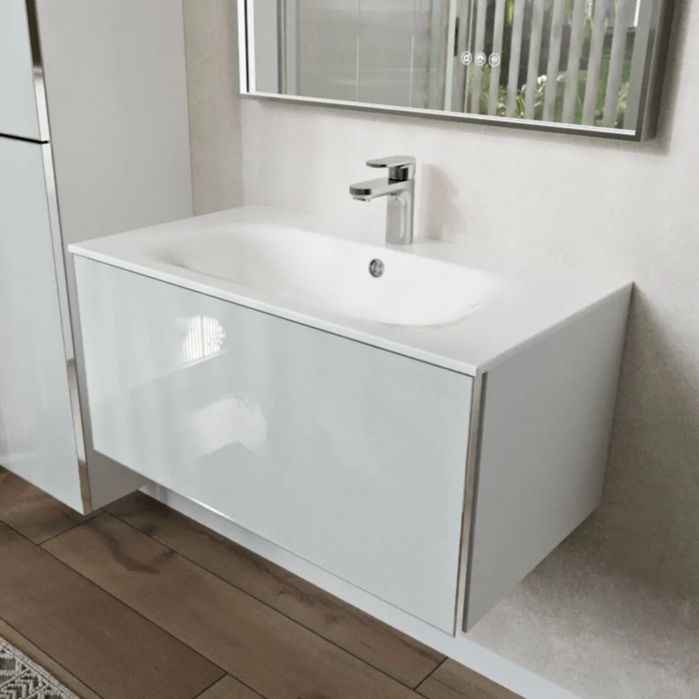 Тумба с раковиной подвесная (80см) Terminus Vega VEG10801900301OSL, белый