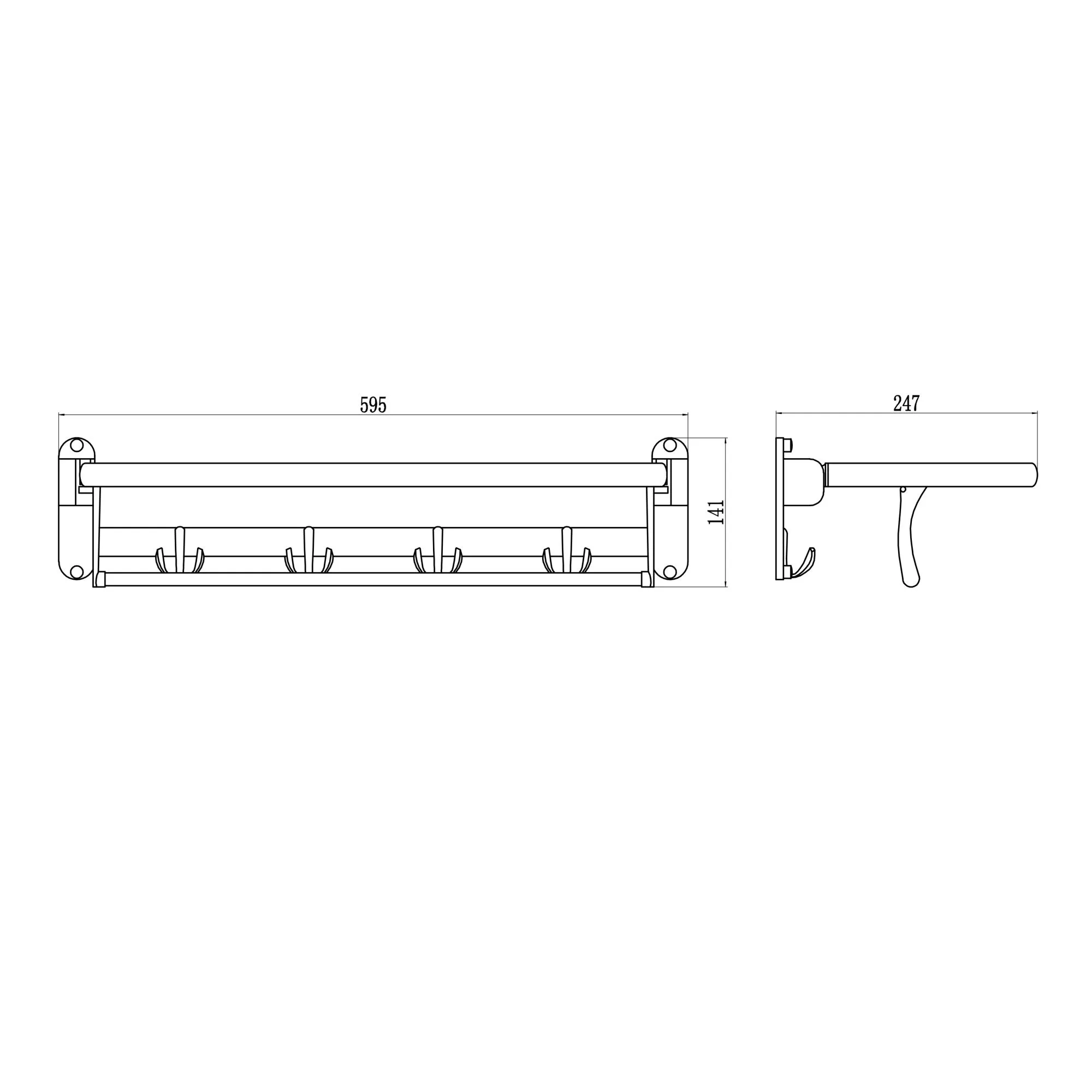Полка для полотенец откидная 60 см Savol S-004099