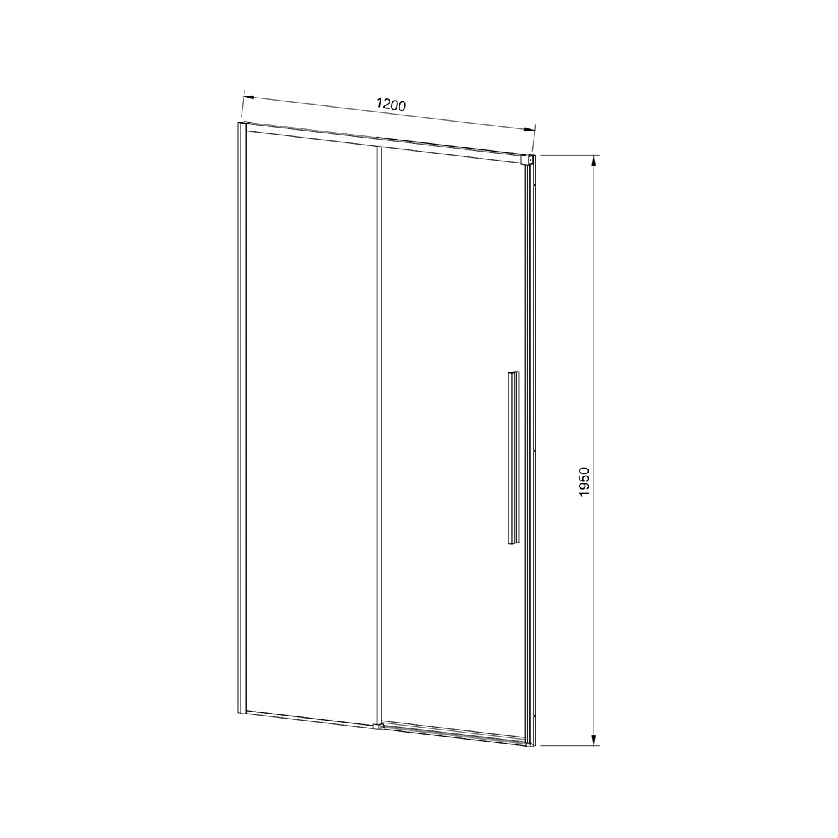 Душевая дверь Vincea Slim-N (VDS-4SN120CLG) 1200х1950 мм, брашированное золото, стекло прозрачное