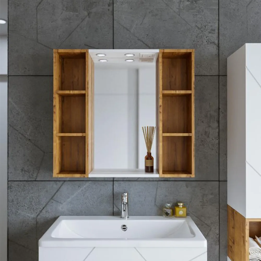 Шкаф навесной открытый Бриклаер КРИСТАЛЛ 20 см, дуб бунратти