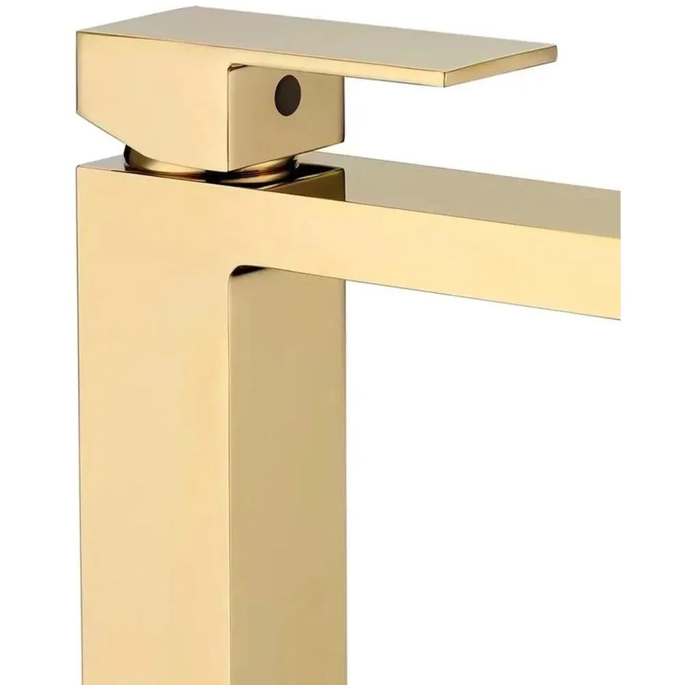 Смеситель для раковины высокий Grocenberg GB3008GO, золото