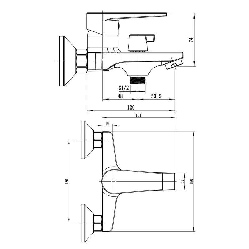 Смеситель для ванны ESKO BT54B, черный