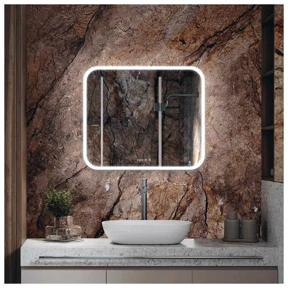 Зеркало Silver Mirrors Стив 800х680 - 3 (подогрев, часы, сенсорный выключатель)